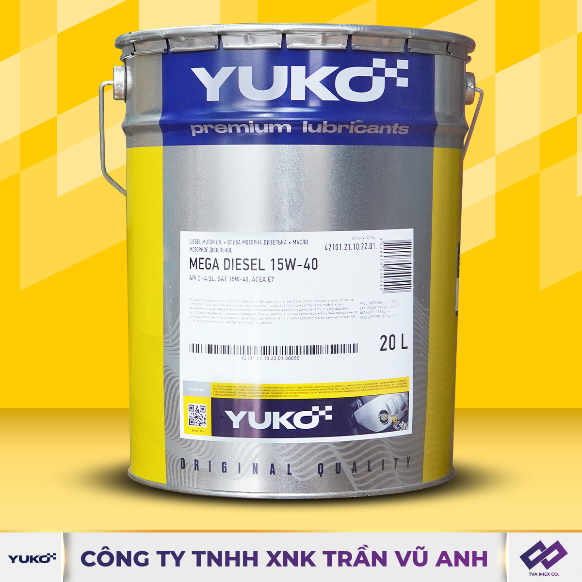 YUKO MEGA DIESEL 15W40 CI-4/SL 20L